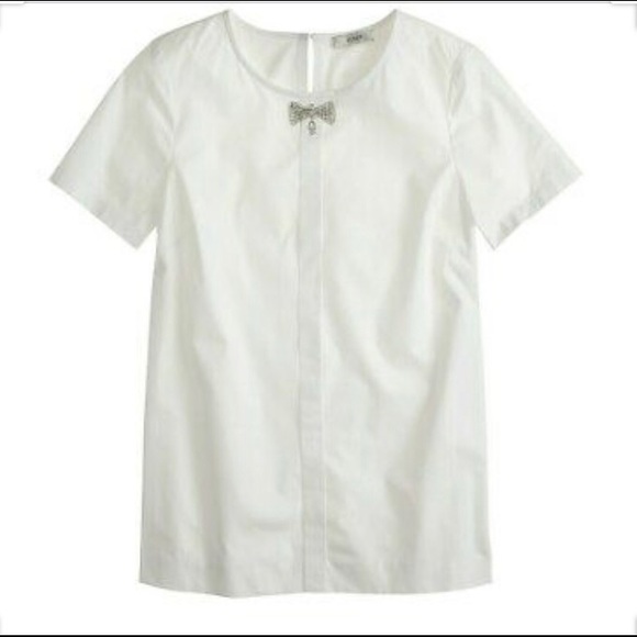 J Crew Jeweled Bow Top - Picture 1 of 4